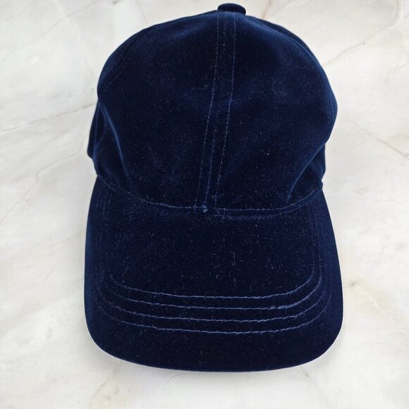 Zara Other - Zara Man Size Medium Dark Blue Velvet Baseball Cap Elastic Back